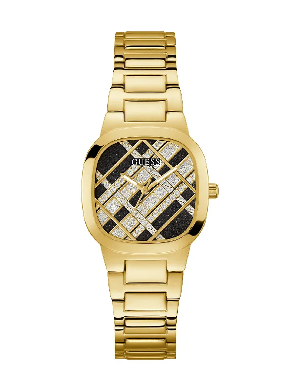 smartwatches with blood pressure monitor and heart rate sensor-Gold Black Glitz Clash Watch