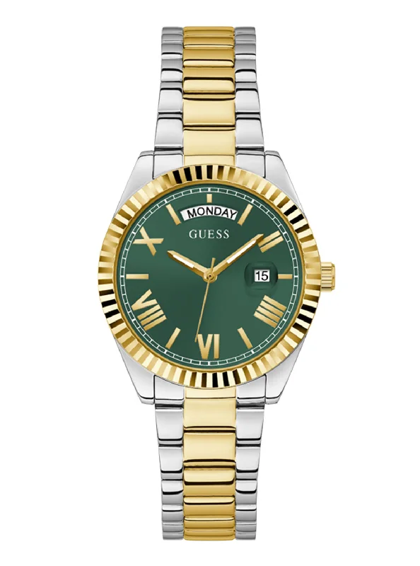 sport watches with pulse monitoring for women-Gold Luna Green Watch