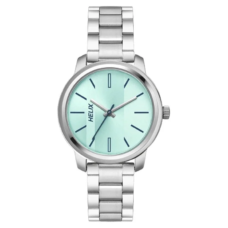 waterproof fitness watches for outdoor adventures-Helix Casual Women 35 mm Mint Green Dial