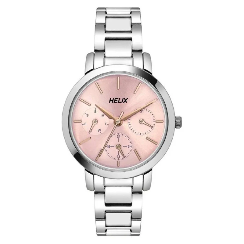 hybrid watches for Android users-Helix Women Pink Dial