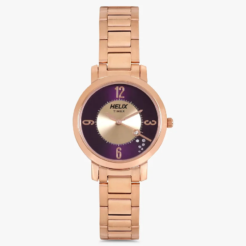 women’s watches with diamond-encrusted bezel-Helix Women Purple Dial