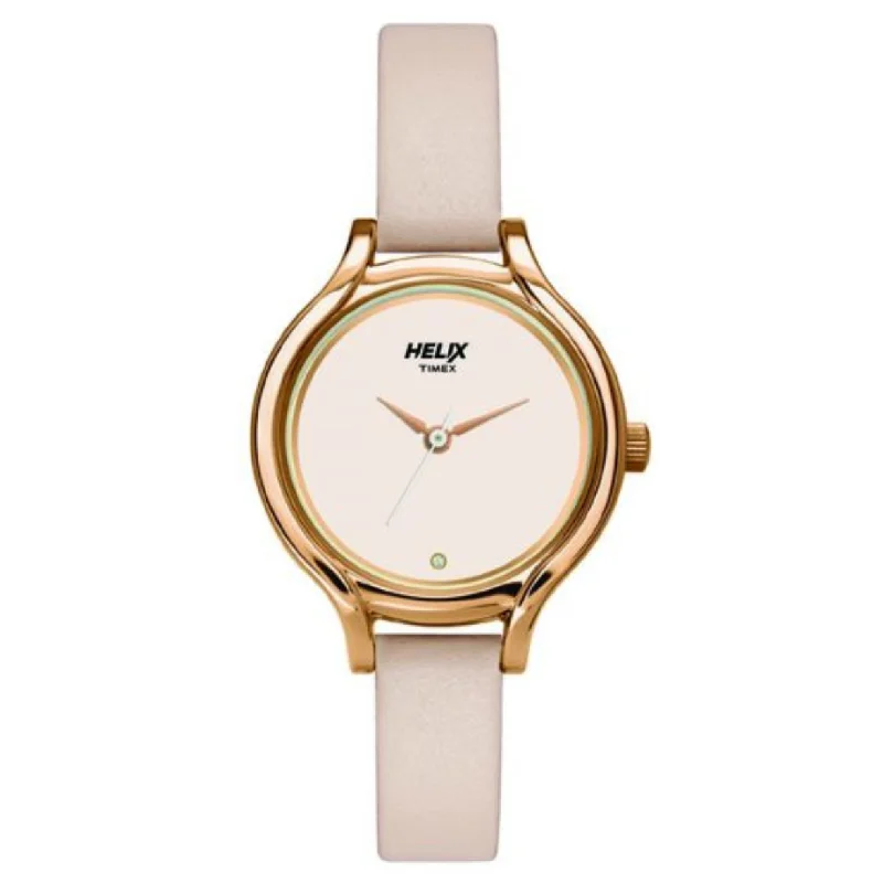 smartwatches with blood oxygen tracking-Helix Women Rose Gold Dial