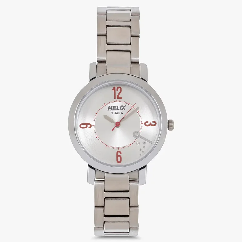 best watches for keeping track of time zones-Helix Women Silver Dial