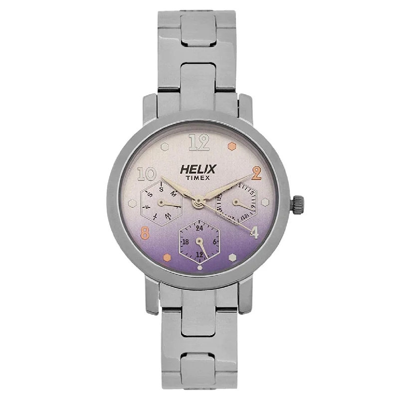 retro watches for men with vintage designs-Helix Women Silver Strap