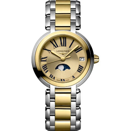 stylish watches with interchangeable bands-Longines PrimaLuna Gilt Dial Women 30.5mm