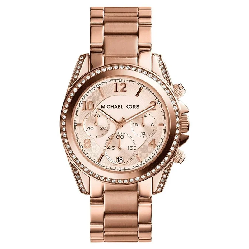 watches with ceramic case for scratch resistance-Michael Kors Blair Rose Gold Dial Women 39mm