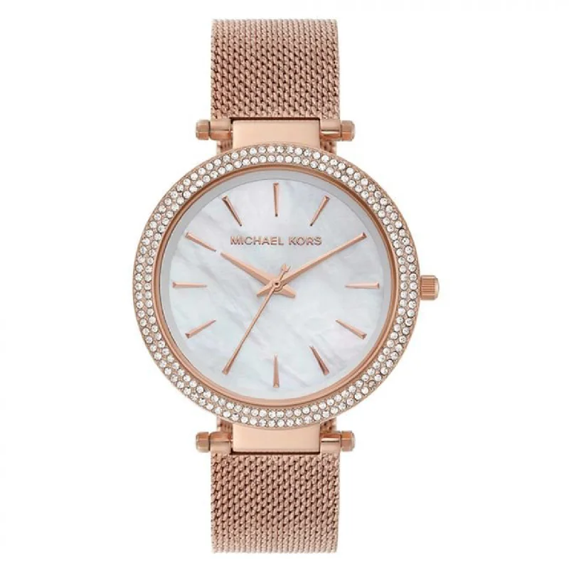 watches for extreme weather with water resistance-Michael Kors Darci White Dial Women 39mm