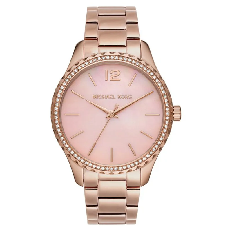 watches for outdoor enthusiasts with barometer-Michael Kors Layton Pink Dial Women 38mm