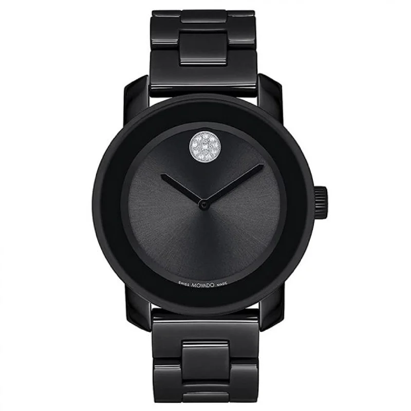 waterproof fitness watches for outdoor adventures-Movado Bold Iconic Metals Black Dial Women 36.3mm