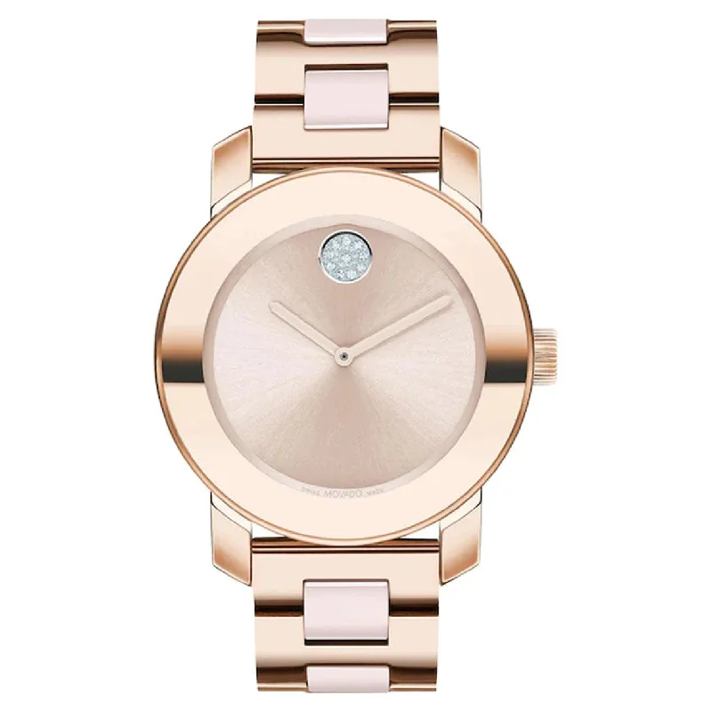 smartwatches with built-in weather updates for outdoor lovers-Movado Bold Iconic Metals Rose Gold Dial Women 36.3mm