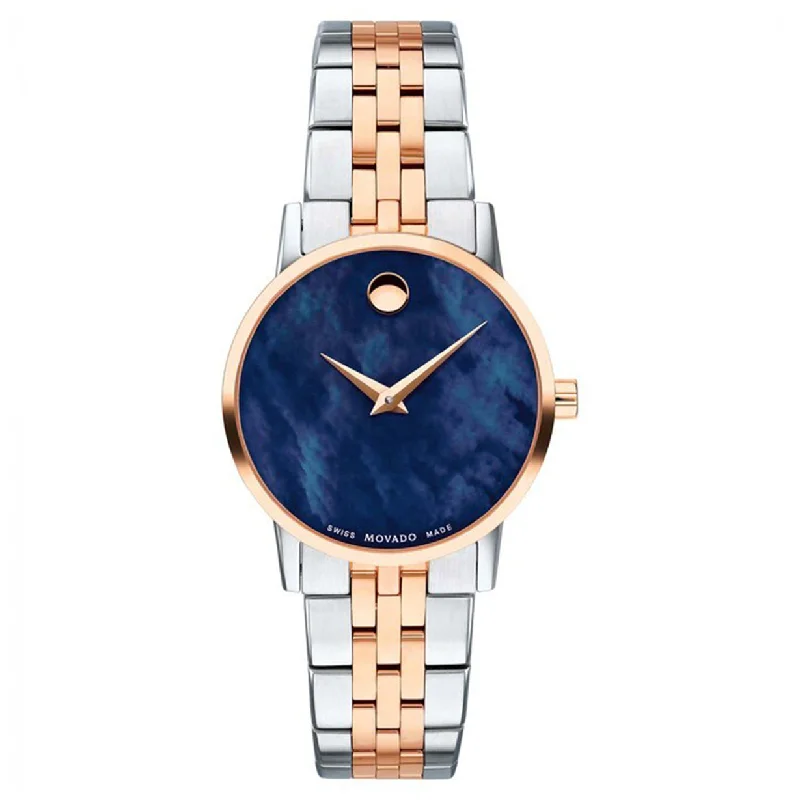 watches for divers with depth sensor and diving functions-Movado Museum Classic Blue Mother Of Pearl Dial Women 28mm