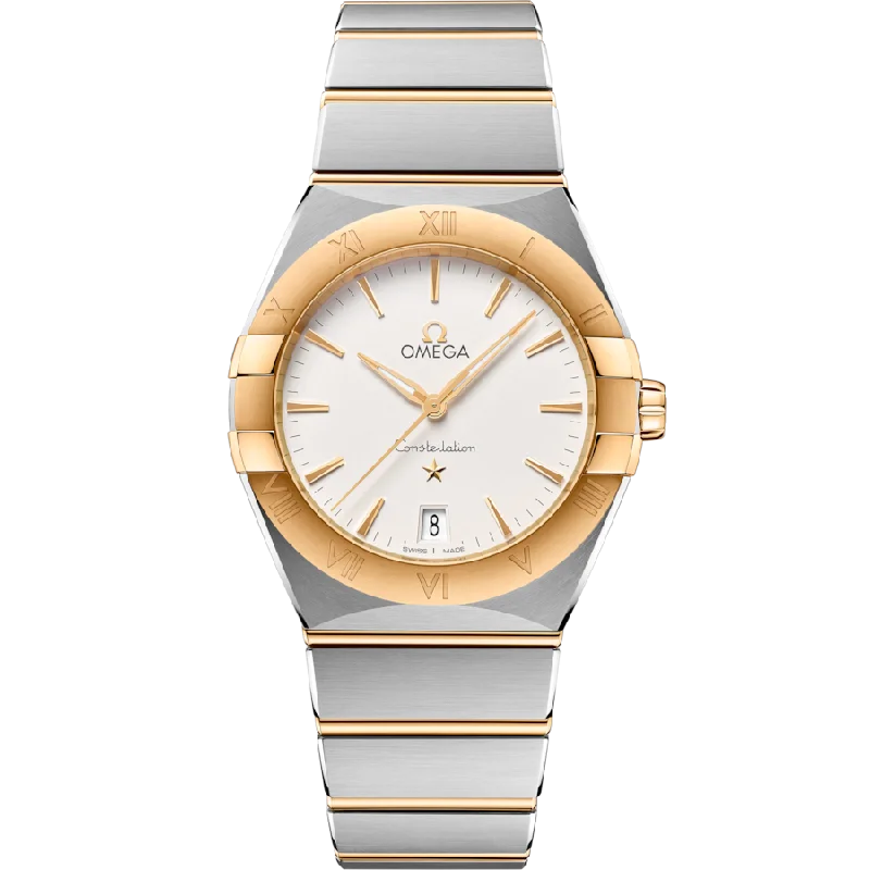 watches with shockproof casing for sports use-Omega Constellation Co‑Axial Master Chronometersilver Dial Women 36MM