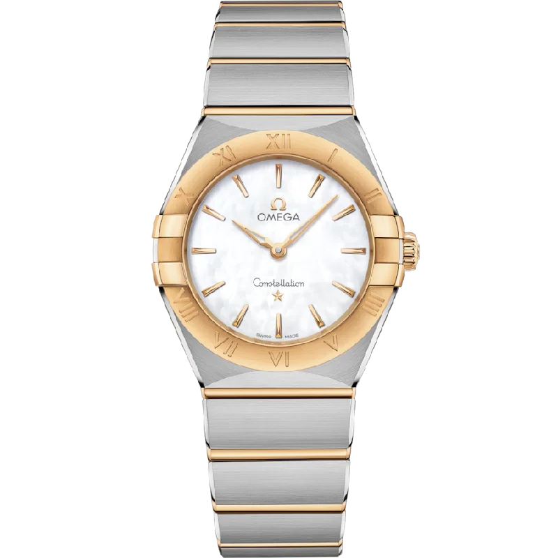 women’s watches with customizable straps-Omega Constellation Quartzmother Of Pearl Dial Women 28MM