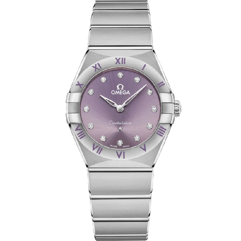 smartwatch for kids with fitness and education features-Omega Constellation Quartzpurple Dial Women 28MM