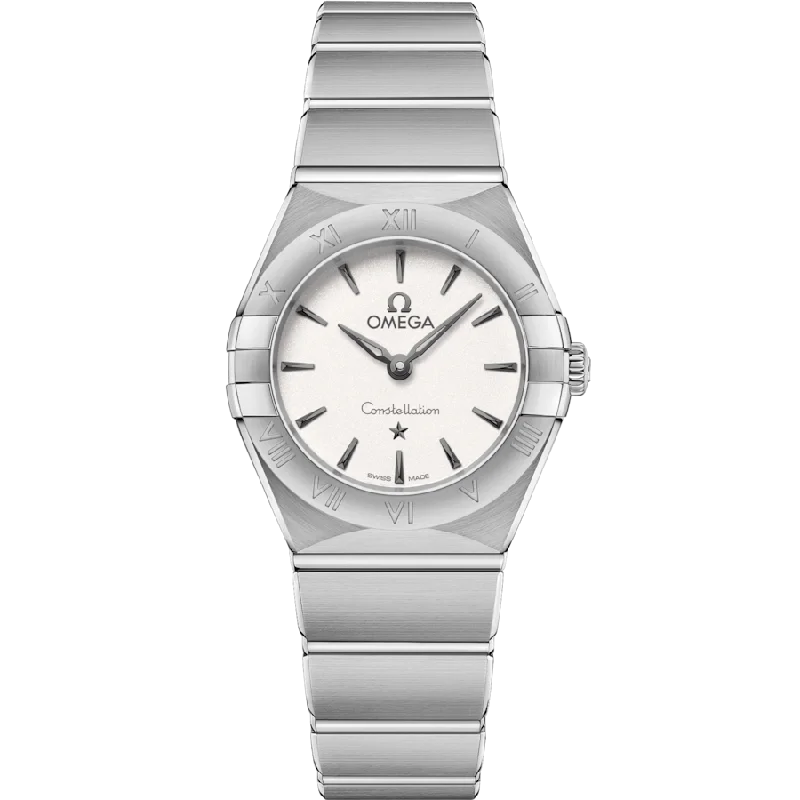 premium watches with durable sapphire crystal-Omega Constellation Quartzsilver Dial Women 25MM