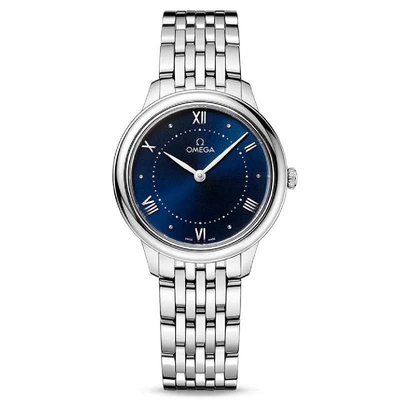 watches with date function for daily use-Omega De Ville Prestige Quartzblue Dial Women 30MM