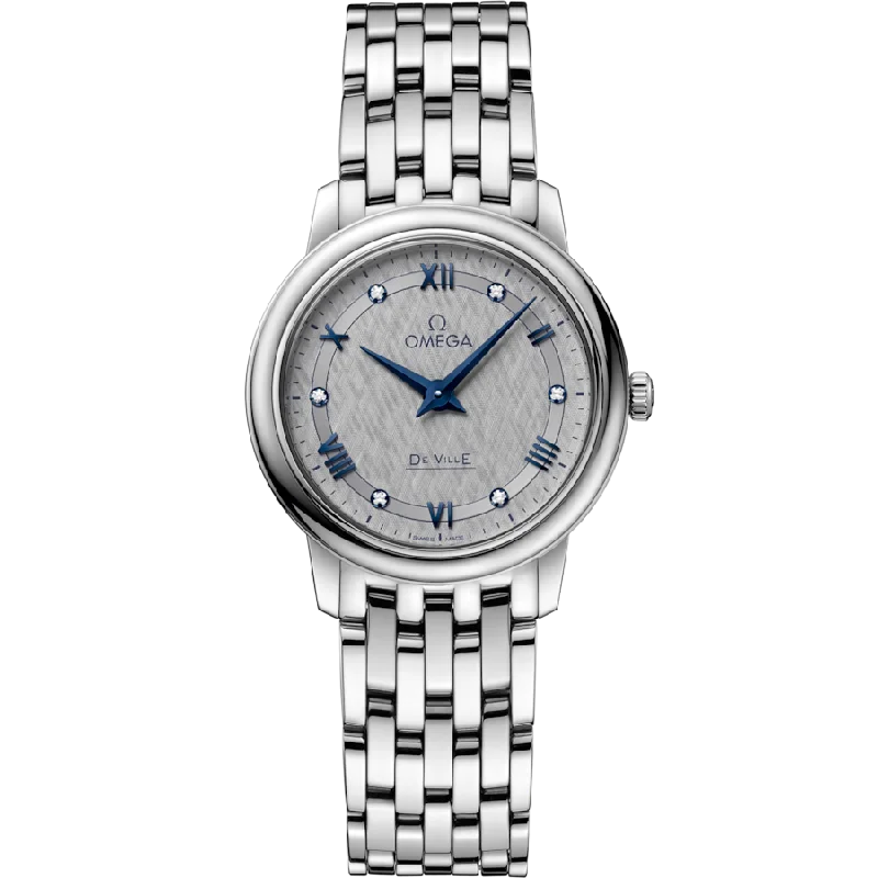 watches with Swiss automatic movement for precision-Omega De Ville Prestige Quartzgrey Dial Women 27.4MM