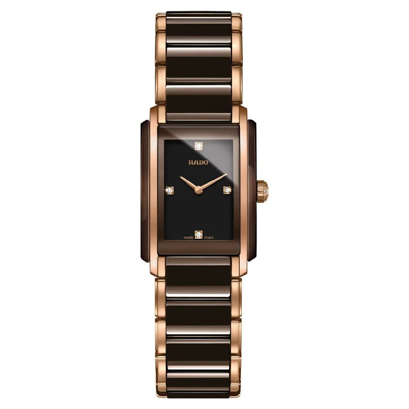 smartwatch with NFC payments for iPhone-Rado Integral Black Dial Women 22.7mm