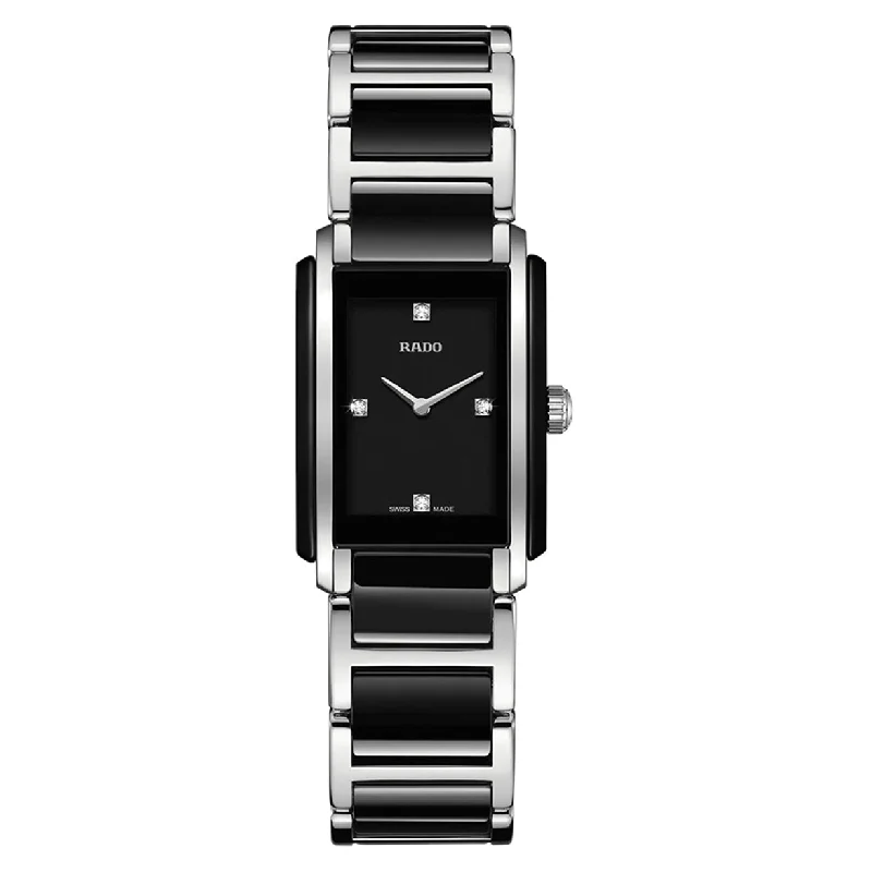 smartwatches with message notifications-Rado Integral Black Dial Women 22.7mm