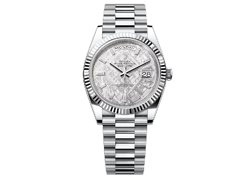 designer watches for men with bold styles-Rolex Day-Date 40mm 228236 Platinum President Diamond-Set Meteorite Dial