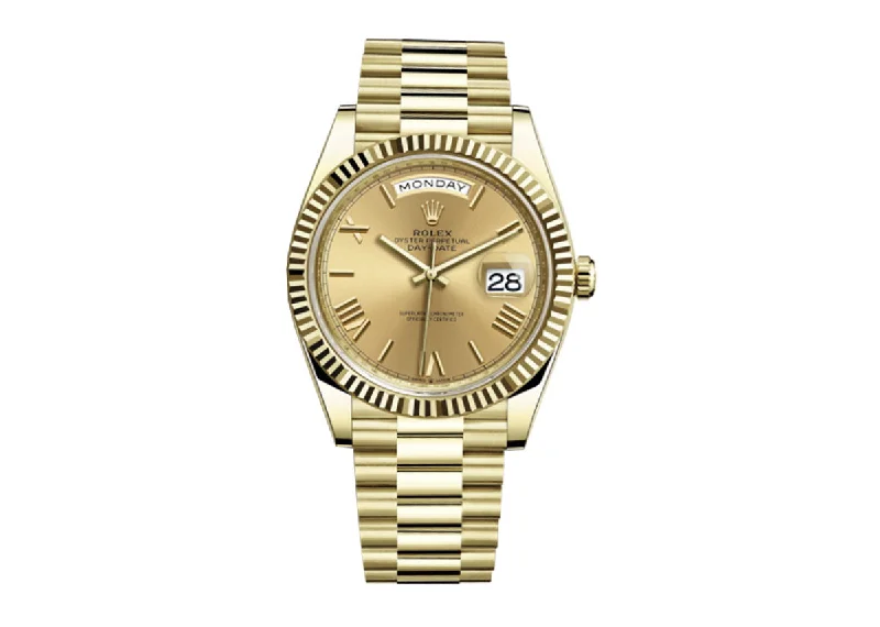 best dive watches with 100m water resistance-Rolex Day-Date 40mm 228238 Yellow Gold President Champagn Dial