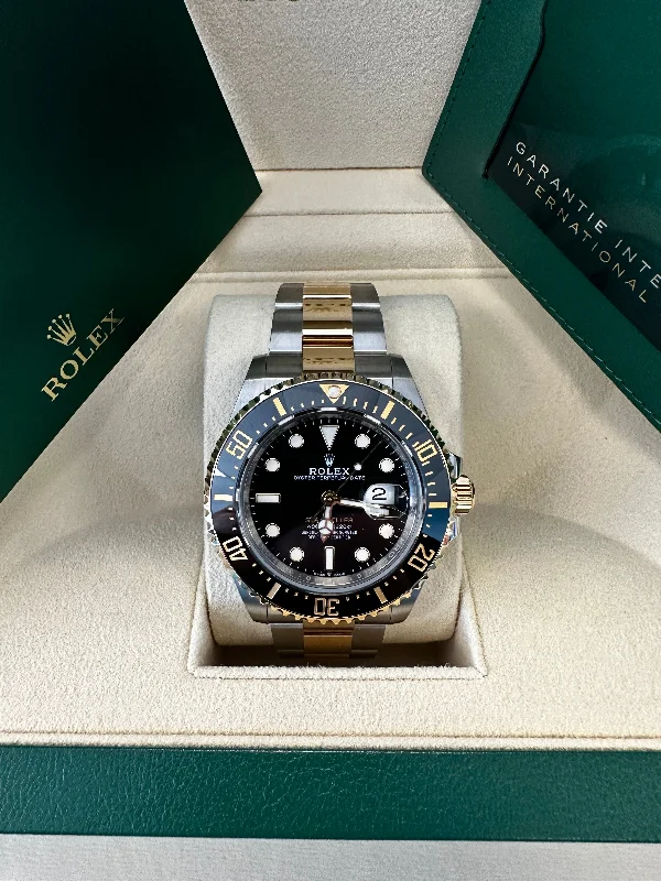 watches for extreme weather with water resistance-Rolex Sea-Dweller 43mm 126603 Two-Tone Oyster Black Dial