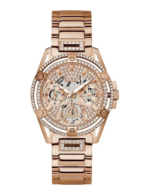 military-style watches for men-Rose Gold Crystal Queen Watch