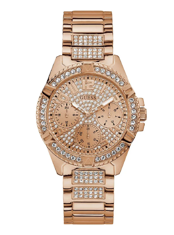 smartwatches with advanced activity tracking for athletes-Rose Gold Glitz Lady Fontier Watch