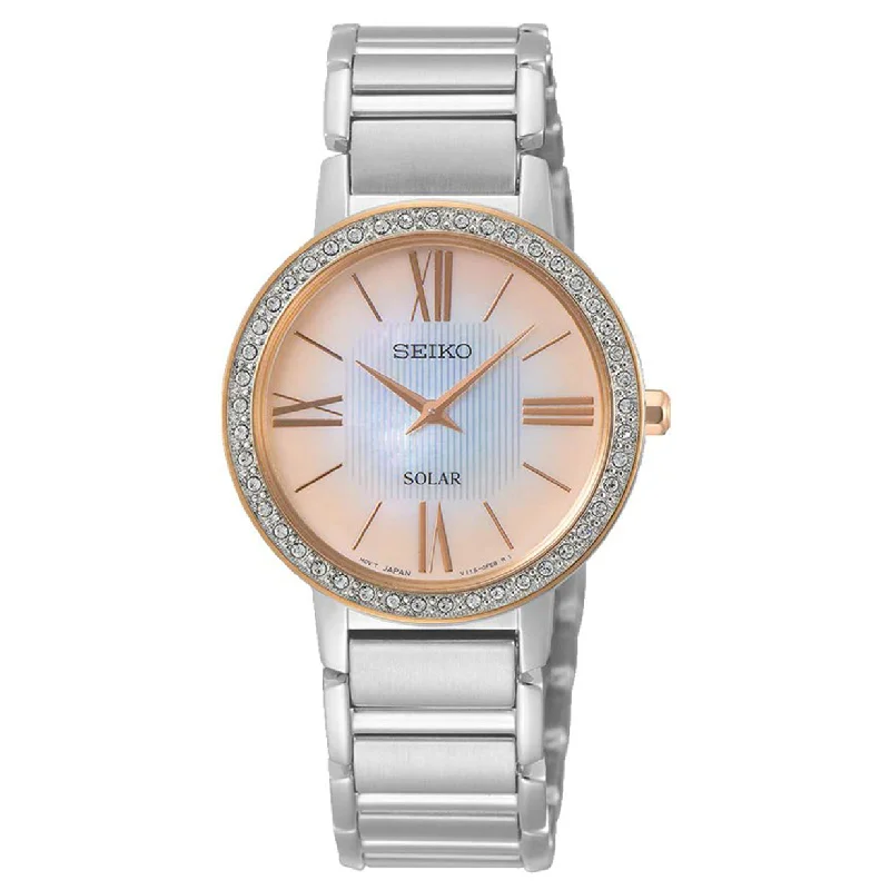 smartwatch with NFC payments for iPhone-Seiko Discover More Mother Of Pearl Dial Women 30.3mm