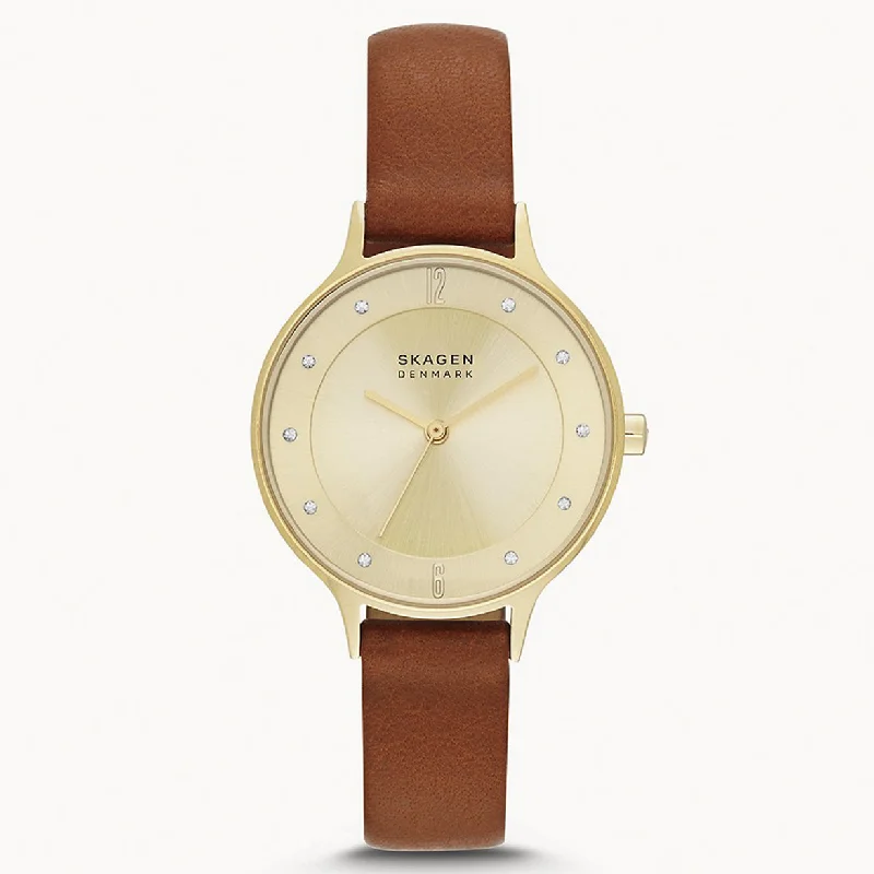 smartwatch with sleep analysis and monitoring-Skagen Anita Lille Gold Dial Women 30mm