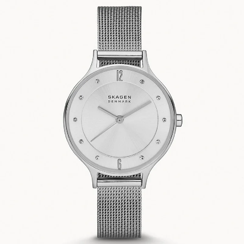 watches with tachymeter for speed calculation-Skagen Anita Lille Silver Dial Women 30mm