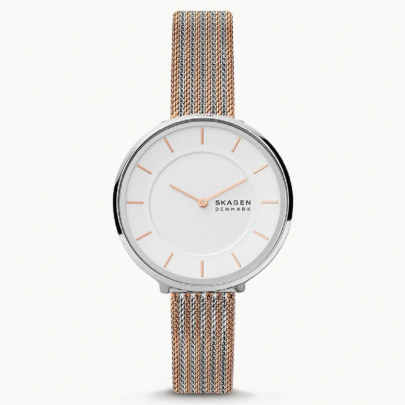 watches for extreme sports with shock resistance-Skagen Gitte  White Dial Women 38mm