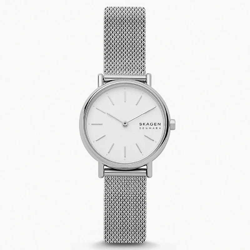 watches for mountain biking with GPS-Skagen Signatur Lille White Dial Women 30mm