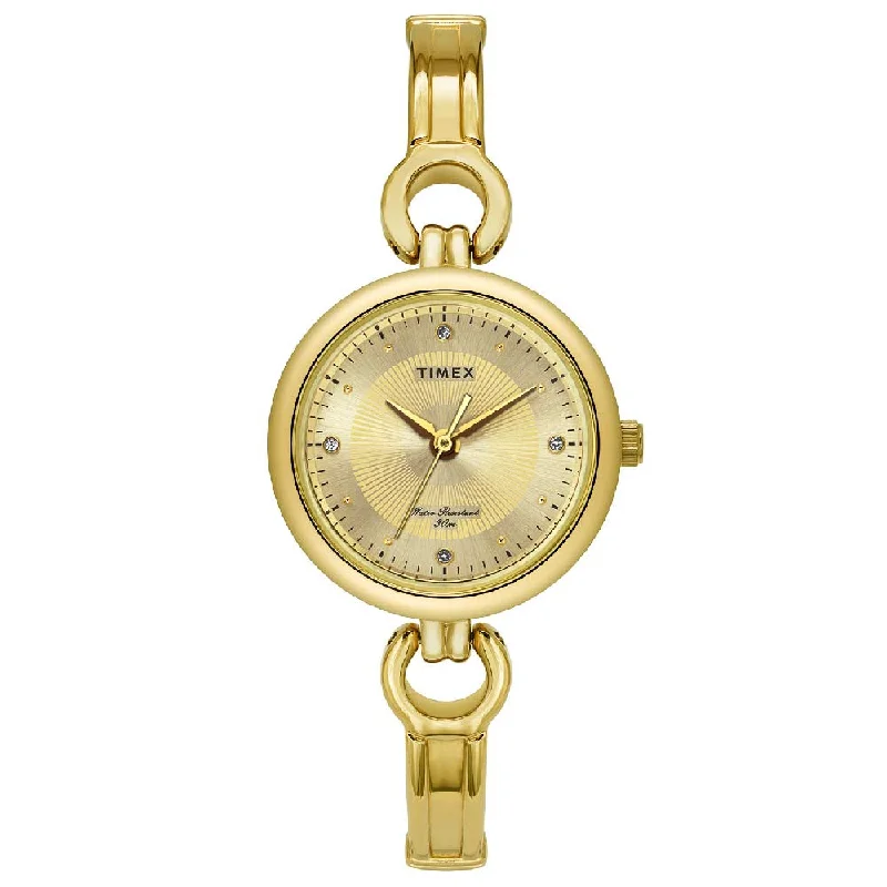 classic leather strap watches for women-Classics Analog Champagne Dial Women's