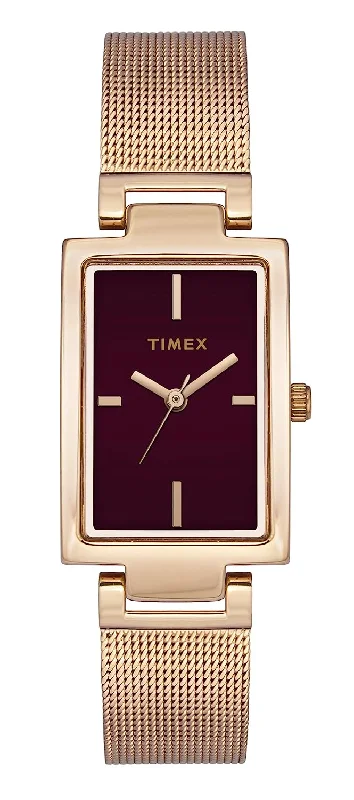 vintage-inspired wristwatches with automatic movement-Fashion Analog Burgundy Dial Women's