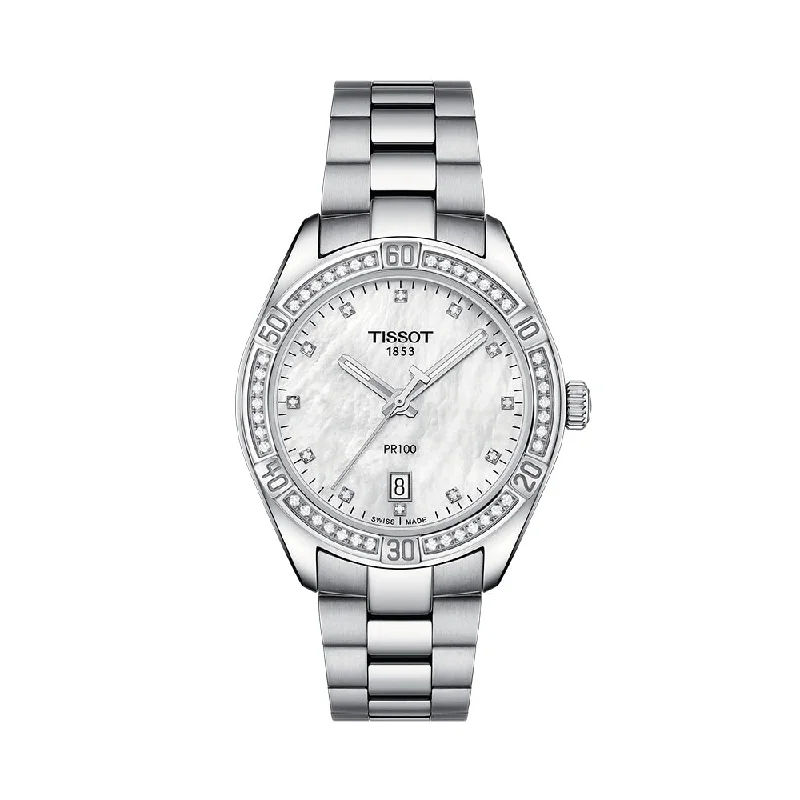 eco-friendly watches with sustainable materials-Tissot PR 100 Lady Sport Chic T1019106111600 Women Watch