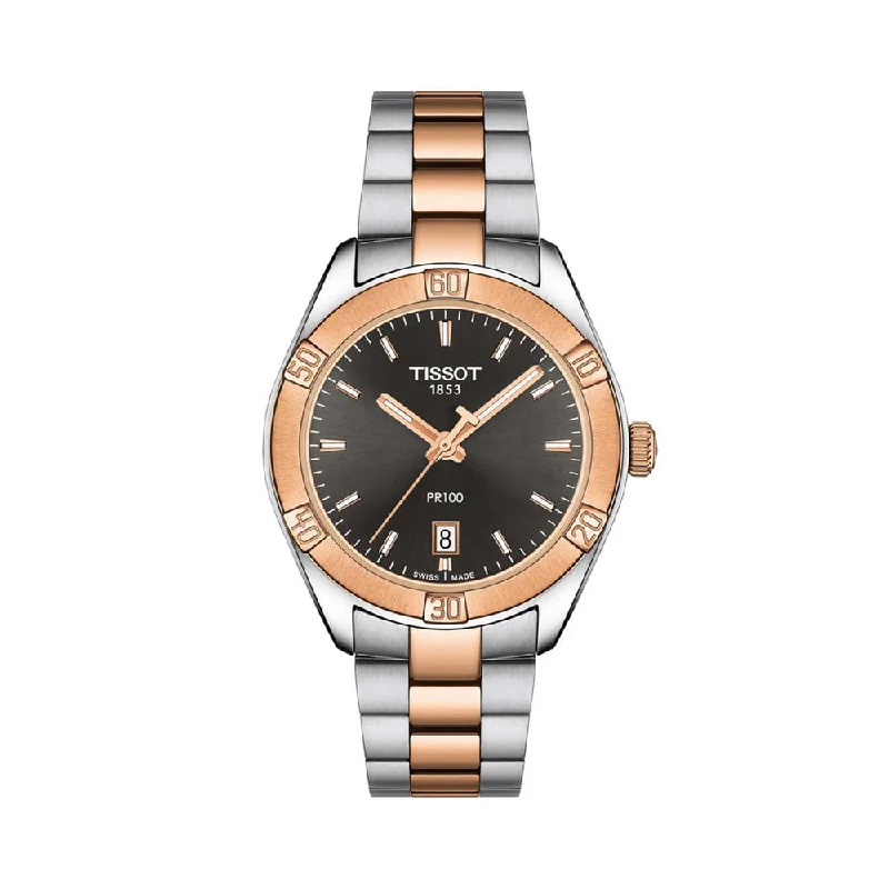 watches with multi-function dials for versatility-Tissot PR 100 Sport Chic T1019102206100 Women Watch