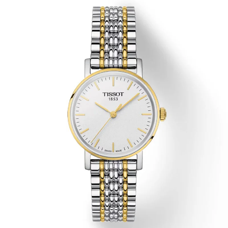 watches with date and day function for convenience-Tissot T-Classic Silver Dial Women 30mm