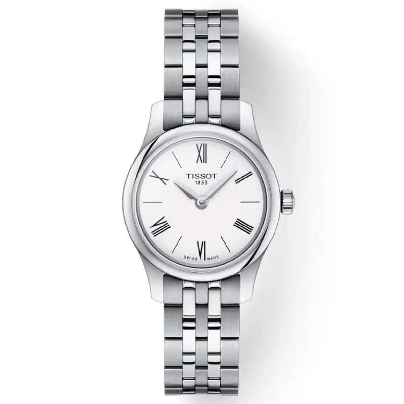 watches with smartwatch functionality for tech lovers-Tissot T-Classic White Dial Women 25mm