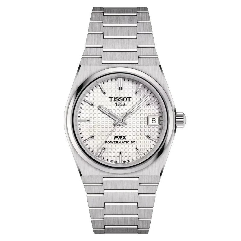 luxury watches with high-end movement and design-Tissot T-Classic PRX White Mother-Of-Pearl Dial Women 35mm T1372071111100