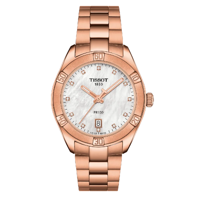 smartwatches for seniors with fall detection-Tissot T-Classic White Mother-Of-Pearl Dial Women 36mm