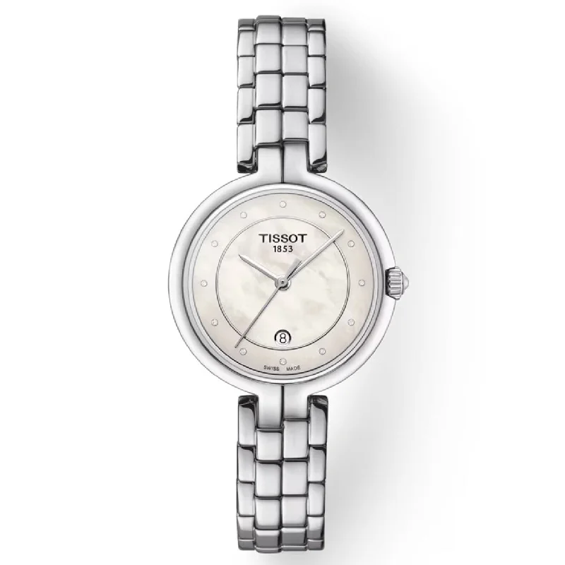 fitness watches with accurate step counting function-Tissot T-Lady White Mother-Of-Pearl Dial Women 30mm