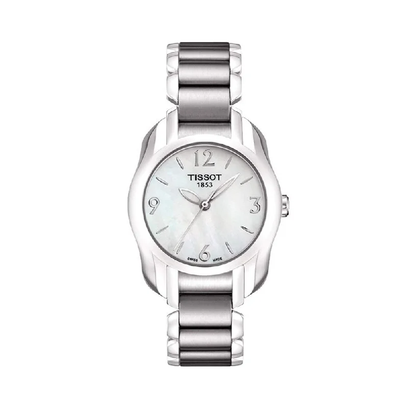 watches with water-resistant features for deep sea diving-Tissot T-Wave Analog Mother Of Pearl Dial Women's Watch T0232101111700