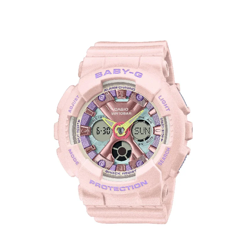 elegant wristwatches for women with sophisticated designs-Casio BABY-G BA-130 Series Pastel Metallic Pink Watch BA130PM-4A