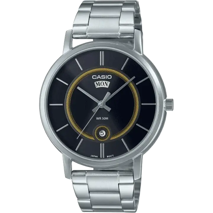 watches with leather bands for elegant look and feel-Casio A2051 MTP-B120D-1AVDF Enticer Men