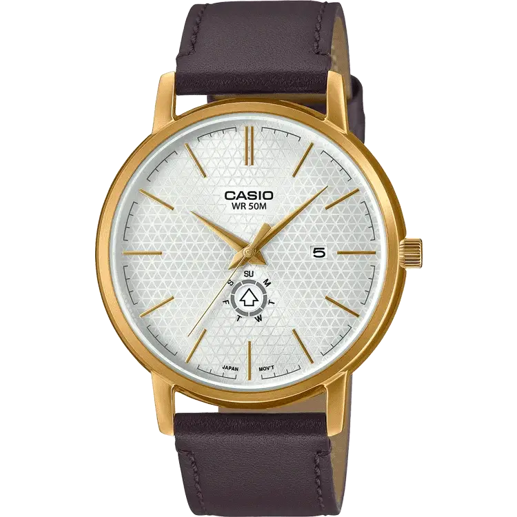 solar-powered watches with eco-friendly materials-Casio A2053 MTP-B125GL-7AVDF Enticer Men