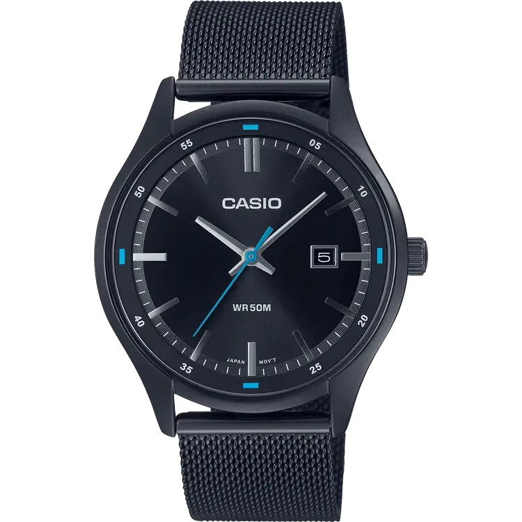 watches with leather straps for casual wear-Casio A2103 MTP-E710MB-1AVDF Enticer Men