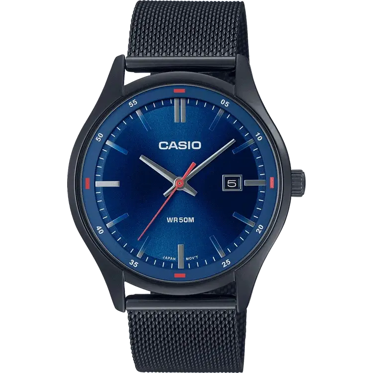 smartwatches with built-in compass for hiking-Casio A2104 MTP-E710MB-2AVDF Enticer Men