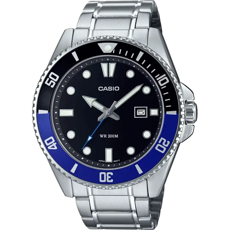 watches with diamond markers for luxury style-Casio A2190 MDV-107D-1A2VDF ENTICER MEN