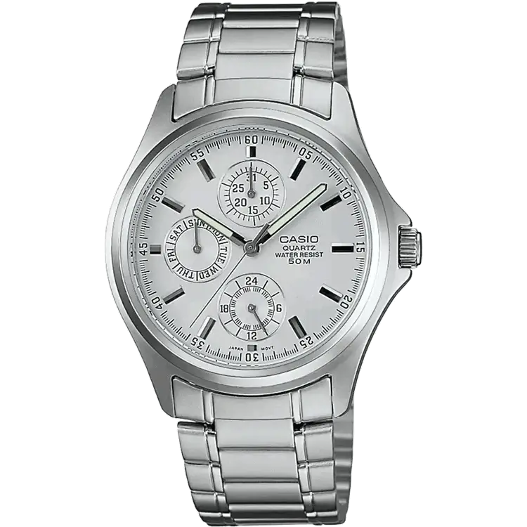 watches with high contrast dials for easy reading-Casio A388 MTP-1246D-7AVDF Enticer Men